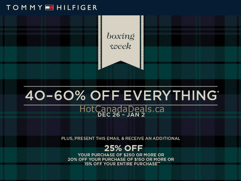 boxing day sale tommy hilfiger canada