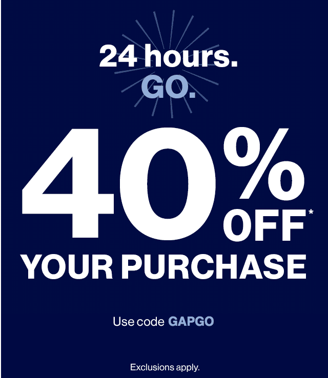 Gap Canada 24 Hours Promo Code Offers Save 40 Off On Your Purchase