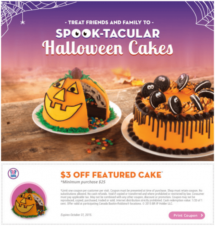 Baskin Robbins Canada Coupons Save 3 Off Featured Cake Canadian