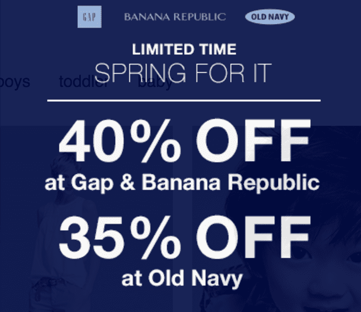 gap promo code 40 off