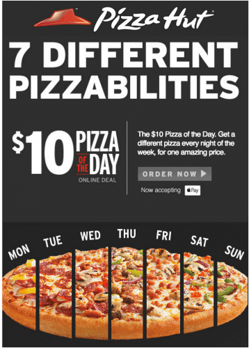 Pizza hut deals menu canada