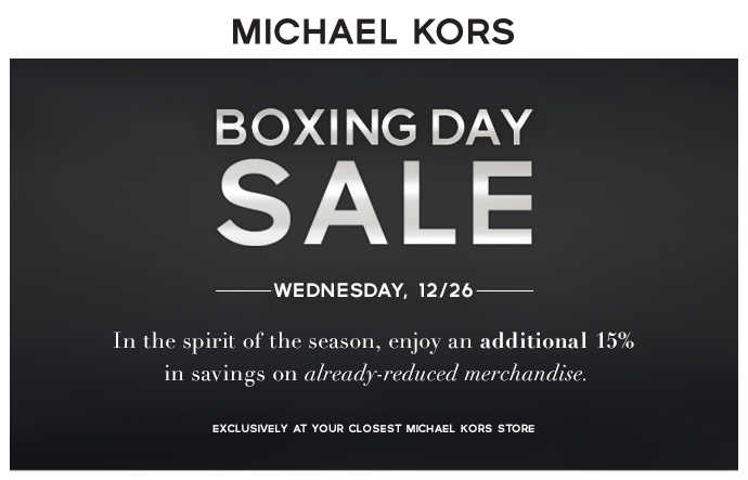 Michael Kors Boxing Day Sale: Save 15 