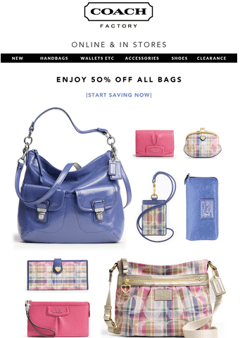 Coach Factory Offer: 50% Off All Bags + New Arrivals $20 & Up Online & In Stores - Hot Canada ...