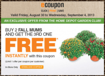 The Home Depot Garden Club Printable Coupons: Buy 2 Fall Mums &amp; Get The ...
