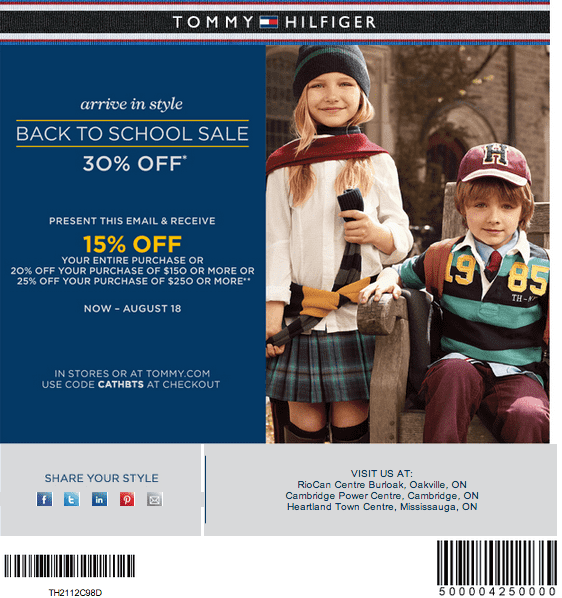 tommy hilfiger coupon 15 off