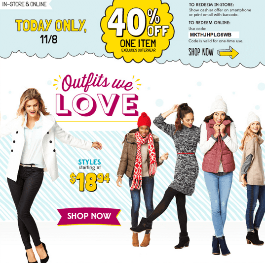 Old Navy Canada Deals: Get 40% off 1 Item, Online & In-Store - Hot ...