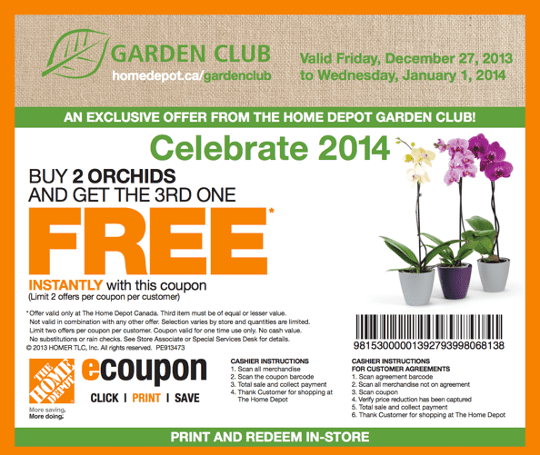 The Home Depot Garden Club Canada Printable Coupons Buy 2 Orchids