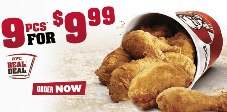 Kentucky Fried Chicken Canada Deals 9 Pieces Bucket Of Chicken For Only 999 Hot Canada 1188