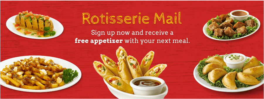 Swiss Chalet Canada Coupons: FREE Appetizer! - Hot Canada Deals Hot ...