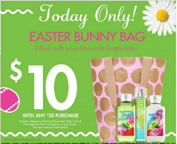 Bath & Body Works Canada Easter Deals Easter Bunny Bag for Just 10