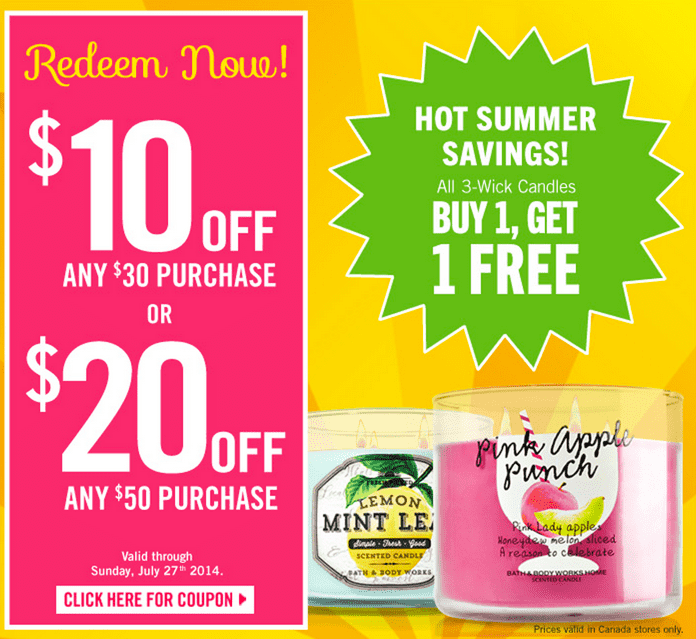    Bath Body Works Canada Coupons 