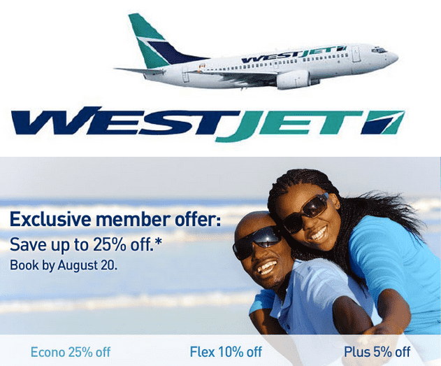 WestJet Canada Exclusive Member Offers Save Up To 25 Off Your Flight