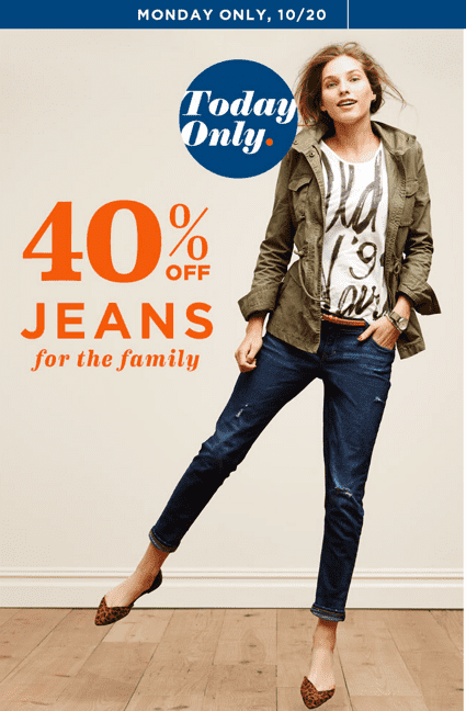 Old Navy Canada Online Offers: Save 40% Off Jeans for the Family and ...