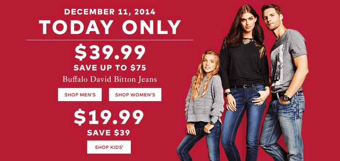 ønske perler butik Hudson's Bay Canada Christmas One Day Deals: Just $39.99 For Women's & Men's  Buffalo David Bitton Jeans & $19.99 For Kids Jeans (Save $75) + 50% OFF  Lord & Taylor & 424