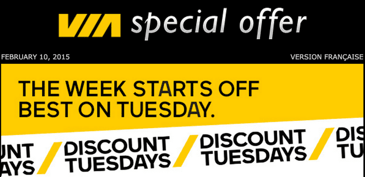 Via rail discount coupons