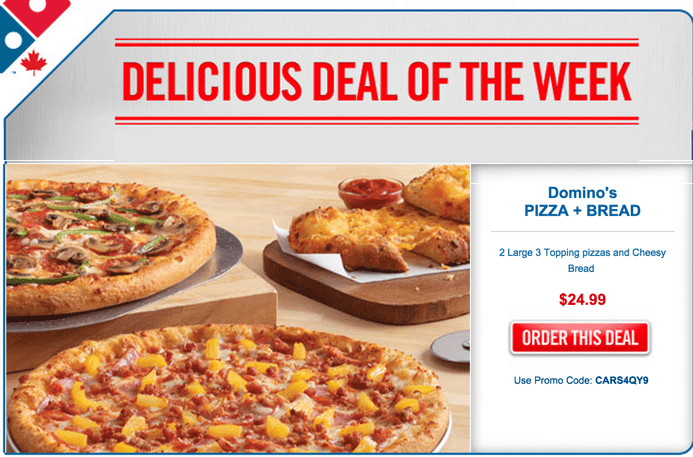 Domino’s Pizza Canada Promo Code Deals: Get 2 Large 3 Topping pizzas ...