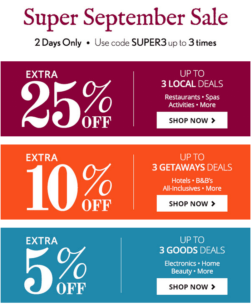 Groupon Canada Online Promo Code Offers Save an Extra 25 Off on Local Deals, 10 Off Getaways