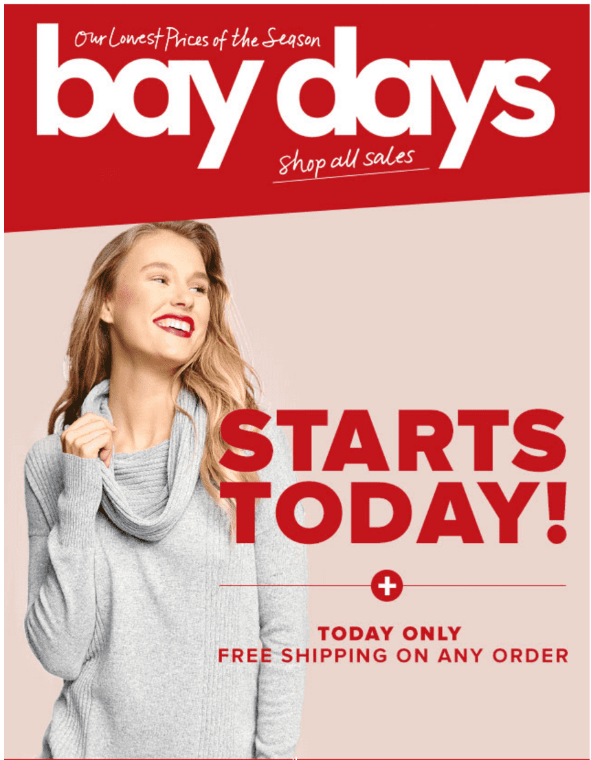 Hudson's Bay Canada "Bay Days" Event Sale Save Up To 70 Off SiteWide