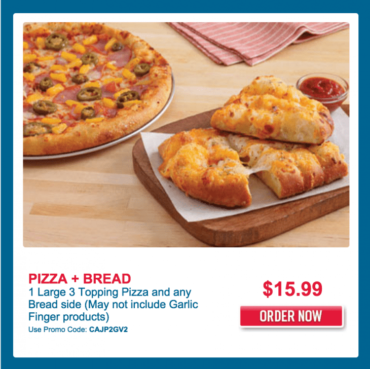 Domino’s Pizza Canada Promo Codes Get 1 Large 3 Topping Pizza and Any
