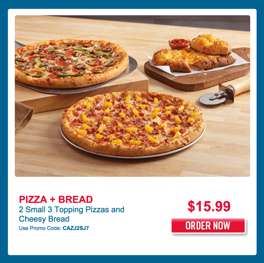 Domino’s Pizza Canada Promo Code Offers Get 2 Small 3 Topping Pizzas