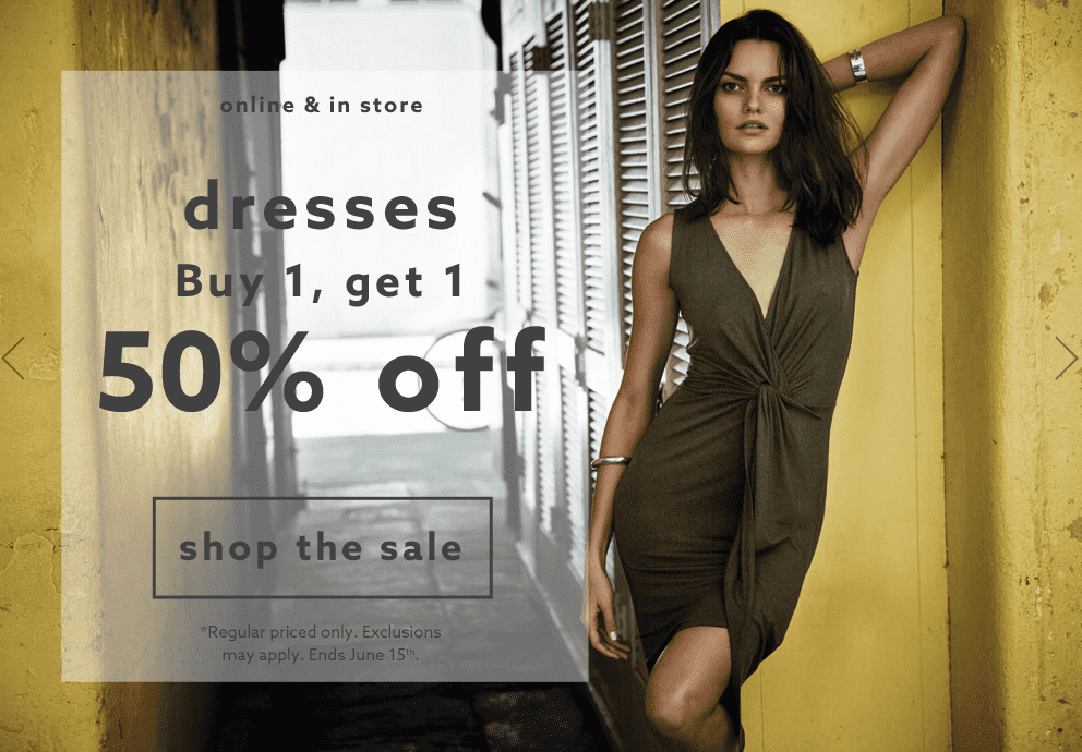 Dynamite Canada Offers: Dresses Buy One Get One 50% Off, Save Up to 50% ...