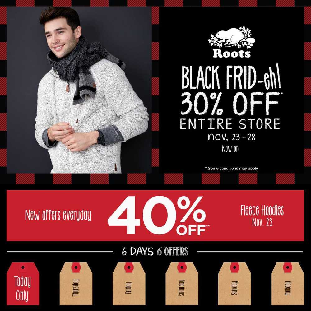 Roots Canada Black Friday Sale