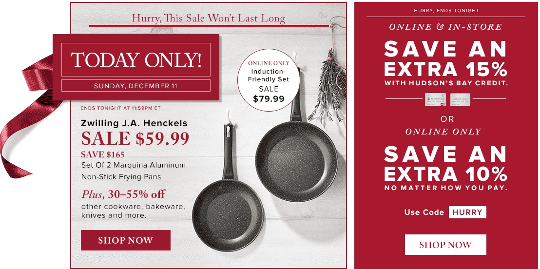 Hudson's Bay Canada Deals Of The Day Save 73 on Zwilling J.A
