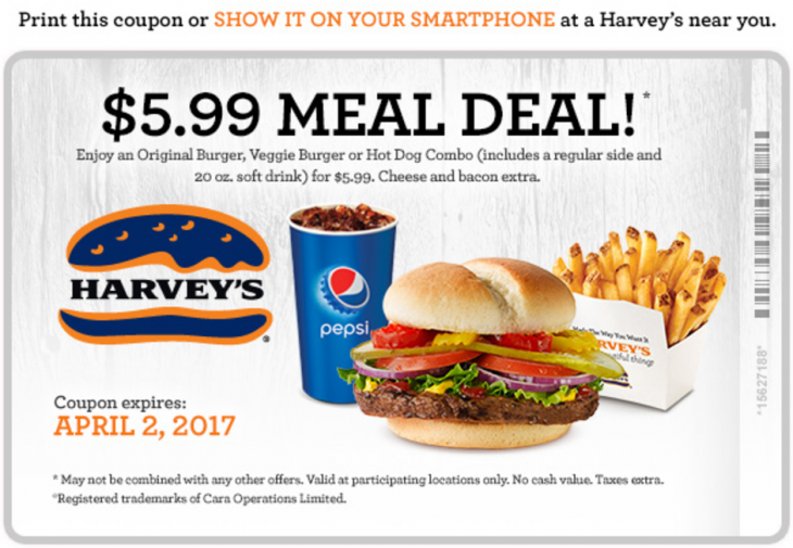 Harvey's Canada Coupon