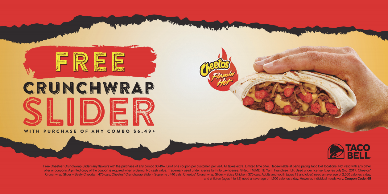 Taco Bell Canada Coupons: FREE Crunchwrap Slider with Combo Purchase ...