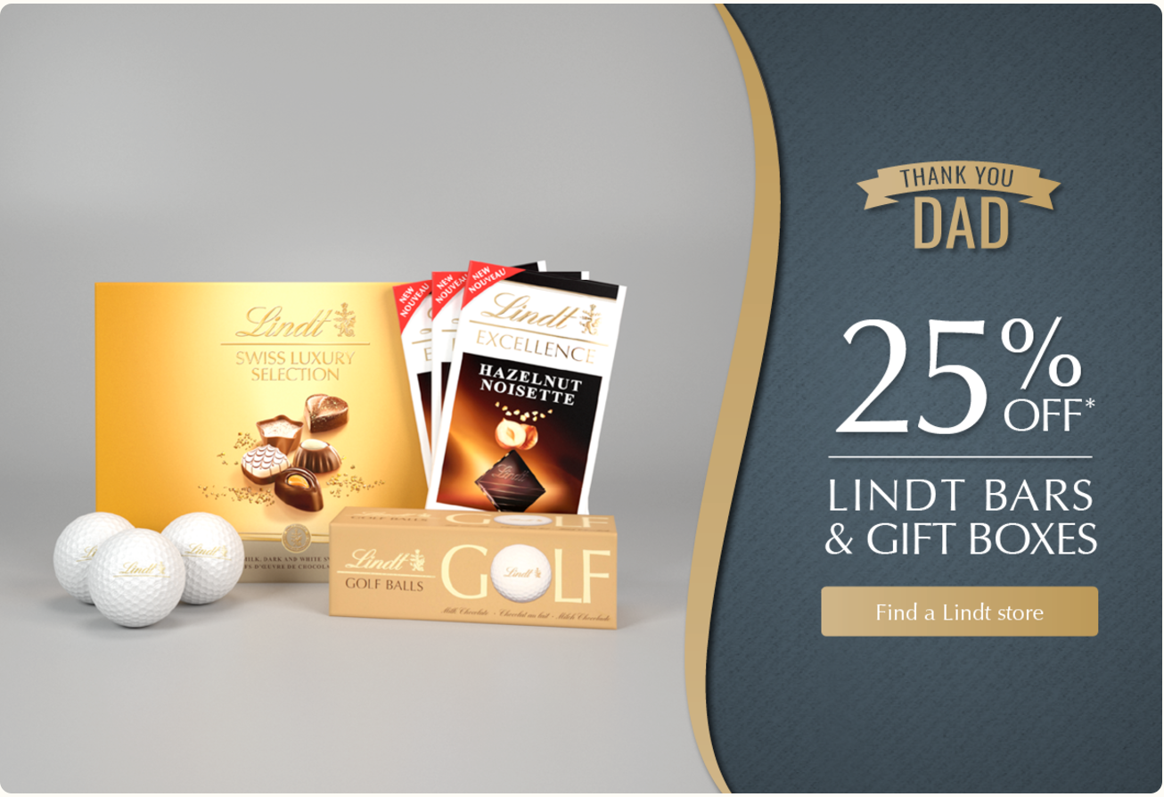 Lindt Canada Father s Day Offers Save 25 Off All Lindt Chocolate Bars 