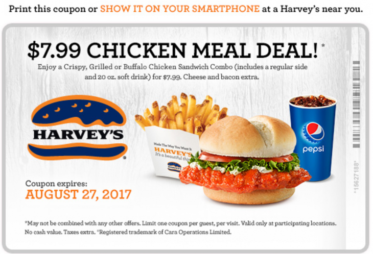 Harvey's Canada Coupon