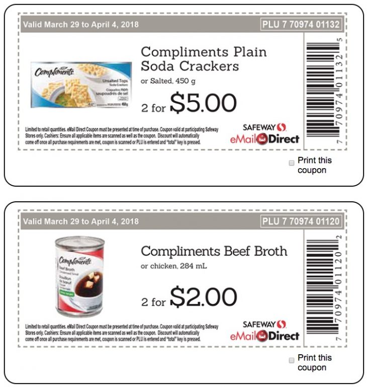 Safeway, Sobeys Canada Weekly Coupons Compliments Plain