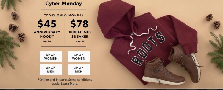 Roots Canada Cyber Monday Sale: Save 30% Off Sitewide + Anniversary Hoodie Only $45 + $100 Off ...