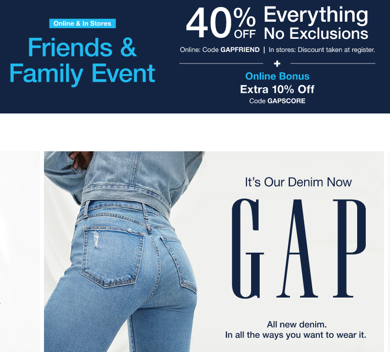 Gap Canada Friends and Family Sale Save 40 off Everything + an Extra