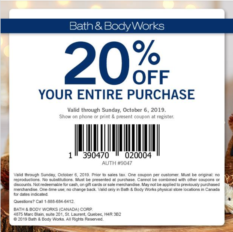 Bath & Body Works Canada Deals: Save 20% Off Your Entire ...