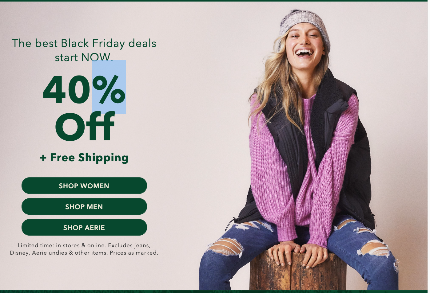 American Eagle & Aerie Canada Black Friday Sale Save 40 OFF