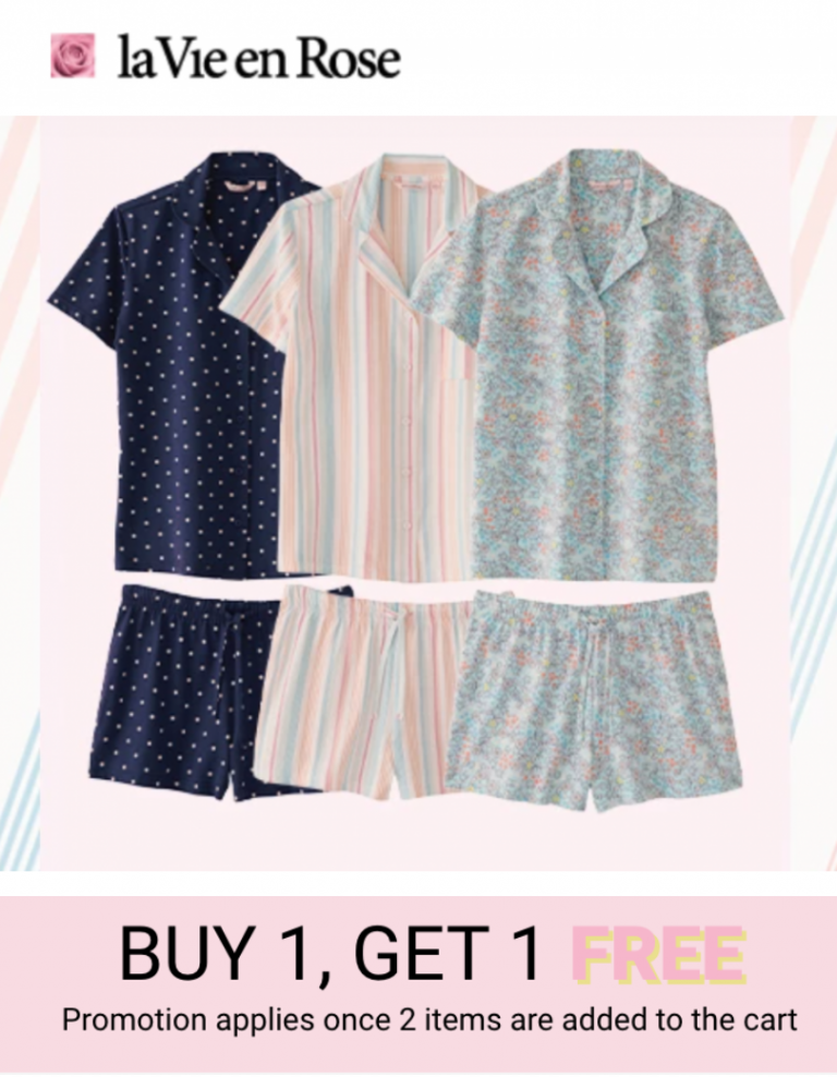 La Vie En Rose Canada Sale PJs Set Buy 1, Get 1 FREE + Save up to 58
