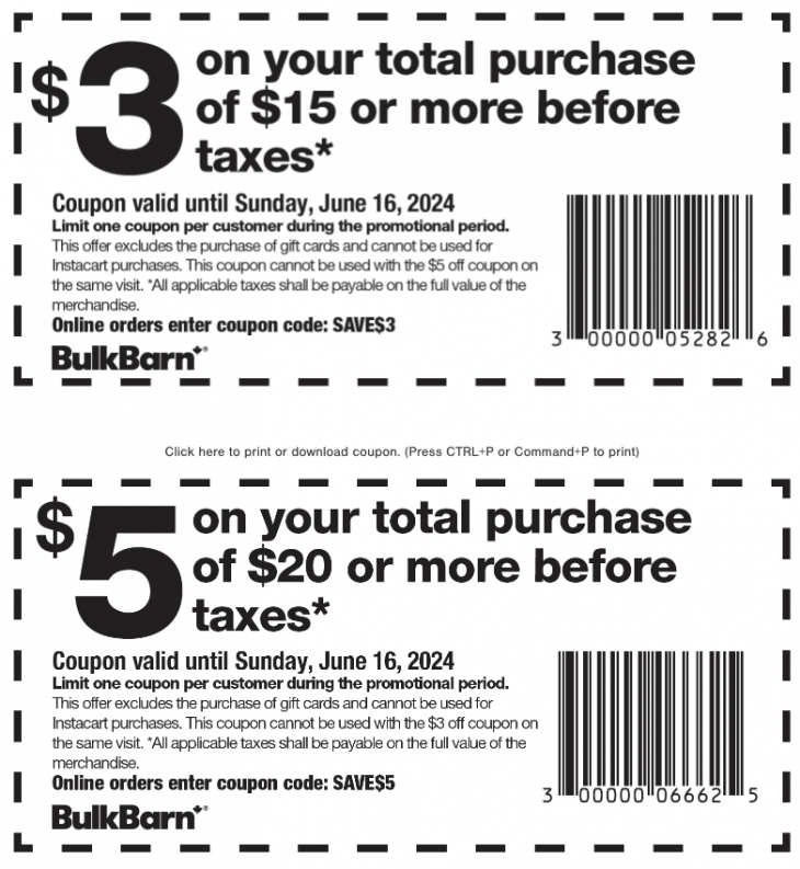 Bulk Barn Canada Coupons and Flyer Deals: Save $3 to $5 Off Your Purchase with Coupons + 25% off Select Items - Hot Canada Deals