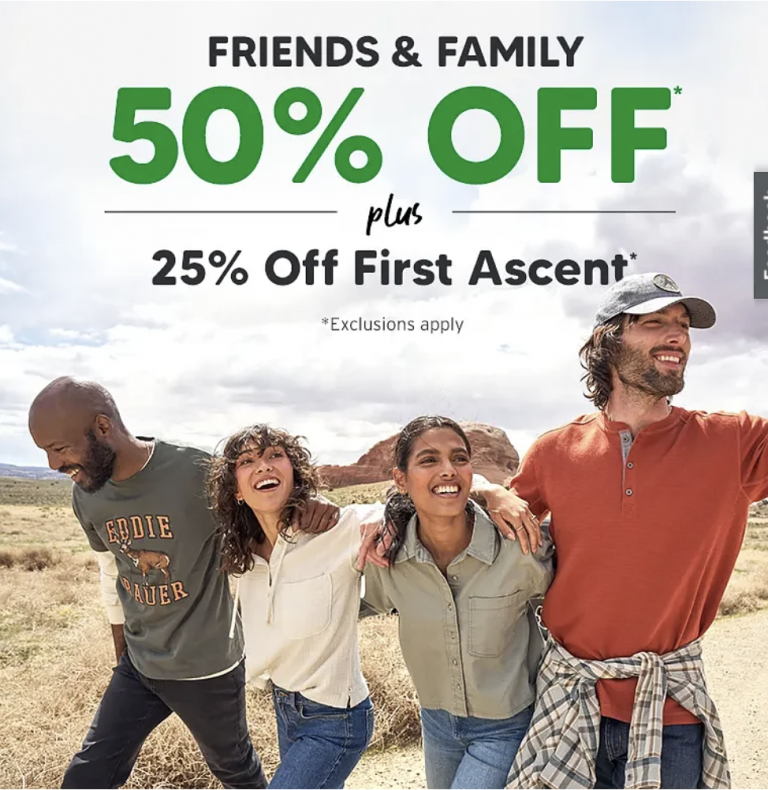 Eddie Bauer Canada Friends & Family Sale: Save 50% Off your Purchase ...